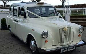 White London Taxi Wedding Car